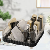 Makeup Organizer with Multiple Compartments Anti Slip Plastic Vanity Makeup Organizer for Cosmetics Lipsticks Jewelry Transparent Black - Extra Image