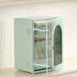 Water Cup Cabinet Multi Layer Multifunctional Dust Proof Minimalist Design Cup Storage Rack for Home Desktop Coffee Cups Tea Cups Creamy Green