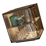 Cup Storage Rack Dustproof Stackable Plastic Clear Cup Organizer Box for Cabinet Desktop Medium Black