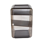 Cup Storage Rack Dustproof Stackable Plastic Clear Cup Organizer Box for Cabinet Desktop Large Black - 45-Degree Angle
