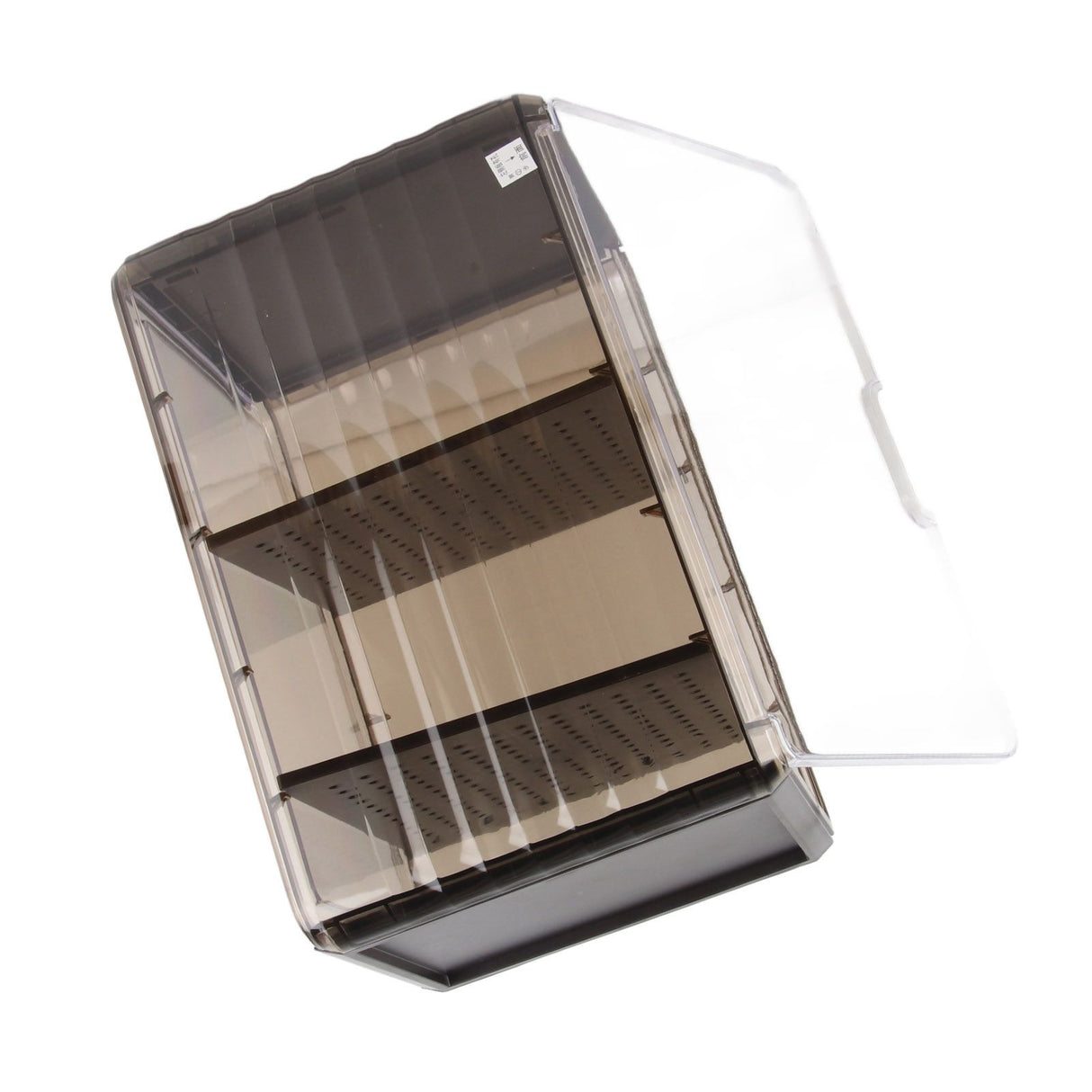 Cup Storage Rack Dustproof Stackable Plastic Clear Cup Organizer Box for Cabinet Desktop Large Black