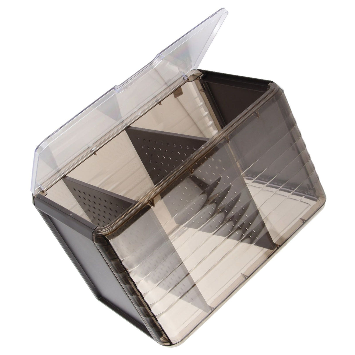 Cup Storage Rack Dustproof Stackable Plastic Clear Cup Organizer Box for Cabinet Desktop Large Black