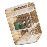 Cup Storage Rack Dustproof Stackable Plastic Clear Cup Organizer Box for Cabinet Desktop Large White