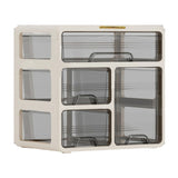 Desk Organizer with Drawer Plastic Desk Storage Box Desktop Organization for Home Collection Cosmetics Office Supplies Cream 3 Layer