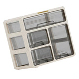 Desk Organizer with Drawer Plastic Desk Storage Box Desktop Organization for Home Collection Cosmetics Office Supplies Cream 3 Layer - Side View