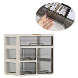 Desk Organizer with Drawer Plastic Desk Storage Box Desktop Organization for Home Collection Cosmetics Office Supplies Cream 3 Layer