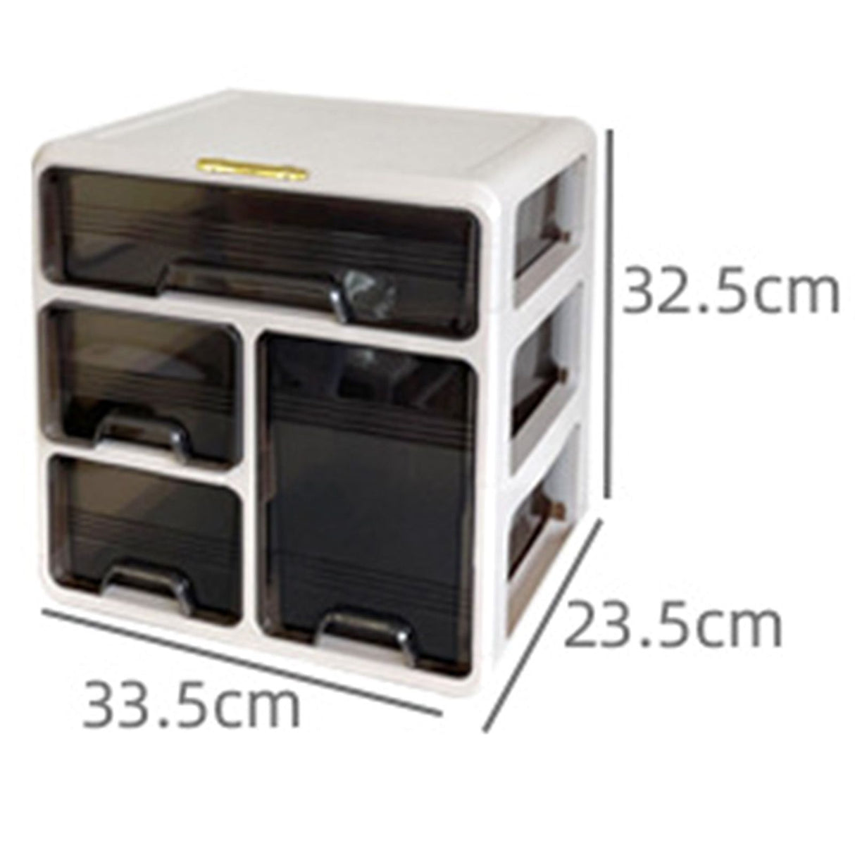 Desk Organizer with Drawer Plastic Desk Storage Box Desktop Organization for Home Collection Cosmetics Office Supplies Cream 3 Layer
