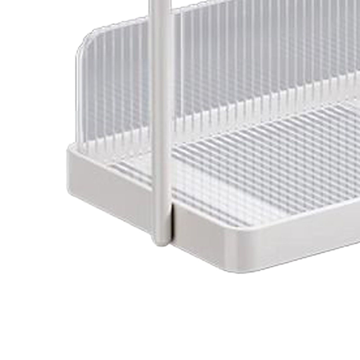 Countertop Shelf Organizer Carbon Steel 2 Tier Multifunctional Kitchen Spice Rack for Bedroom Bathroom Cupboard Under Sink Cream White