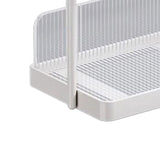 Countertop Shelf Organizer Carbon Steel 2 Tier Multifunctional Kitchen Spice Rack for Bedroom Bathroom Cupboard Under Sink Cream White