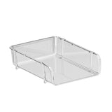 Transparent Desktop Stationery Organizer Stackable Stationery Files Storage Shelf Desktop Organizer L 26.5x33.2x8.5cm - Top-Down View