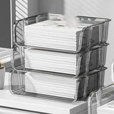 Transparent Desktop Stationery Organizer Stackable Stationery Files Storage Shelf Desktop Organizer L 26.5x33.2x8.5cm