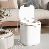 Automatic Trash Can 20L Touchless Sensor Easy Clean PP Waterproof Electric Garbage Bin for Kitchen Bathroom White Golden Battery Free