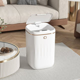 Automatic Trash Can 20L Touchless Sensor Easy Clean PP Waterproof Electric Garbage Bin for Kitchen Bathroom White Golden Battery Powered - 45-Degree Angle