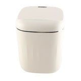 Automatic Trash Can 20L Touchless Sensor Easy Clean PP Waterproof Electric Garbage Bin for Kitchen Bathroom Cream White Battery Free - Top-Down View