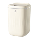 Automatic Trash Can 20L Touchless Sensor Easy Clean PP Waterproof Electric Garbage Bin for Kitchen Bathroom Cream White Battery Powered