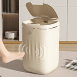 Automatic Trash Can 20L Touchless Sensor Easy Clean PP Waterproof Electric Garbage Bin for Kitchen Bathroom Cream White Battery Powered - 45-Degree Angle