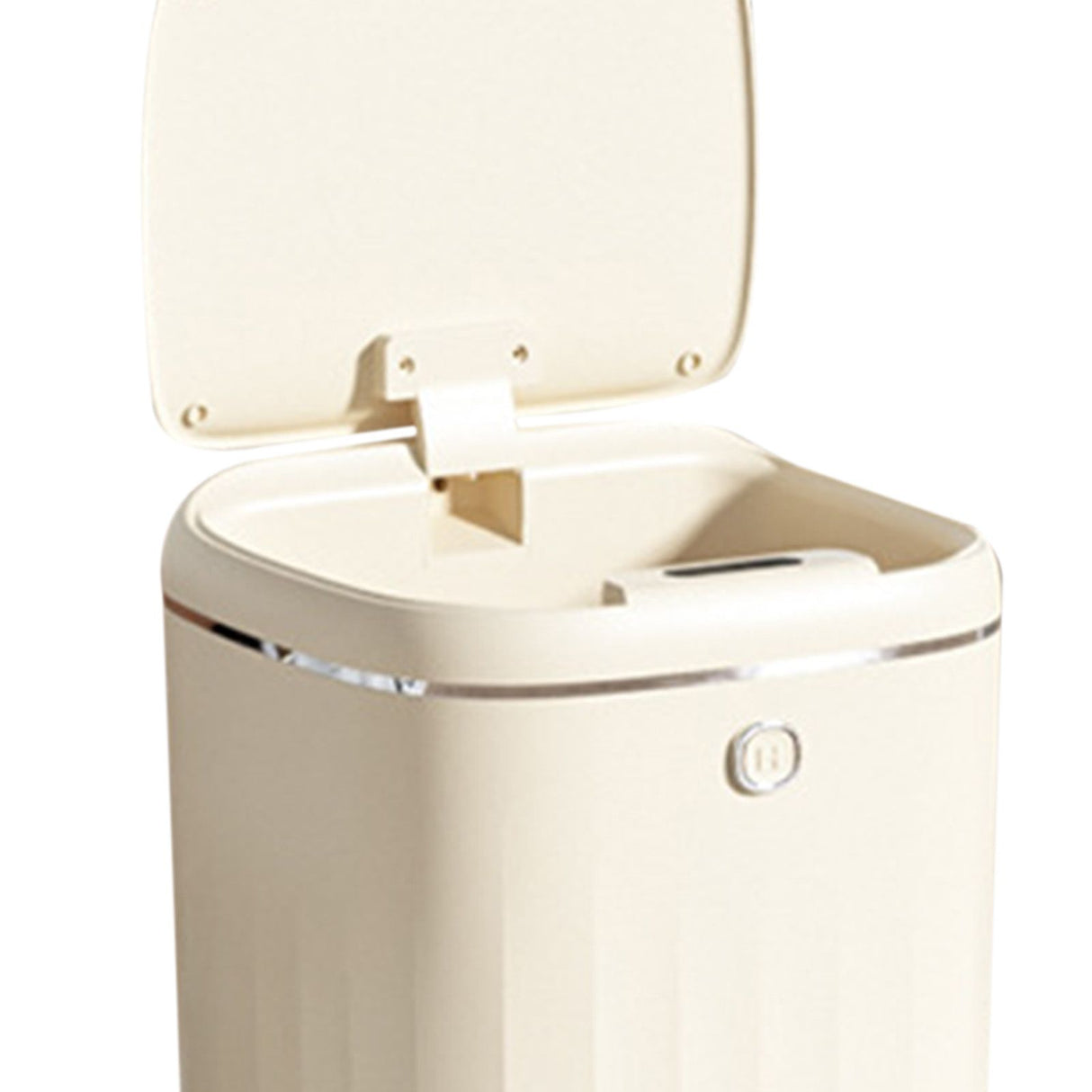Automatic Trash Can 20L Touchless Sensor Easy Clean PP Waterproof Electric Garbage Bin for Kitchen Bathroom Cream White Battery Powered