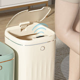 Automatic Trash Can 20L Touchless Sensor Easy Clean PP Waterproof Electric Garbage Bin for Kitchen Bathroom Cream White Battery Powered
