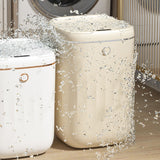 Automatic Trash Can 20L Touchless Sensor Easy Clean PP Waterproof Electric Garbage Bin for Kitchen Bathroom Cream White Battery Powered