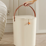 20L Sensor Trash Can with Handle ABS Automatic Induction Touchless Garbage Can for Bathroom Cream Color