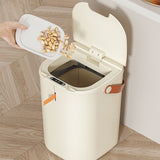 20L Sensor Trash Can with Handle ABS Automatic Induction Touchless Garbage Can for Bathroom Cream Color
