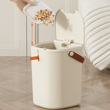 20L Sensor Trash Can with Handle ABS Automatic Induction Touchless Garbage Can for Bathroom Cream Color