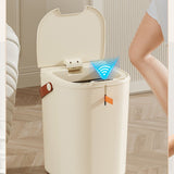 20L Sensor Trash Can with Handle ABS Automatic Induction Touchless Garbage Can for Bathroom Cream Color - Extra Image