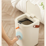 20L Sensor Trash Can with Handle ABS Automatic Induction Touchless Garbage Can for Bathroom Cream Color
