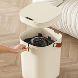20L Sensor Trash Can with Handle ABS Automatic Induction Touchless Garbage Can for Bathroom Cream Color
