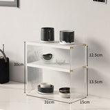 Coffee Mug Storage Shelf Stable Support Large Capacity Countertop Organizer for Living Room Bedroom White 2 Tier