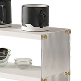 Coffee Mug Storage Shelf Stable Support Large Capacity Countertop Organizer for Living Room Bedroom White 2 Tier