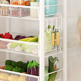 Rolling Storage Cart Layered Storage Shelves Multi Functional Movable Snack Vegetable Baskets Kitchen Shelves White Three Layers