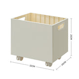 Book Storage Box with Dual Side Handles Stackable 50kg Load Bearing Multifunctional Use File Storage Bins With Wheel
