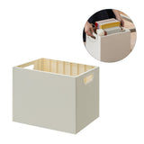 Book Storage Box with Dual Side Handles Stackable 50kg Load Bearing Multifunctional Use File Storage Bins Without Wheel - Rear View