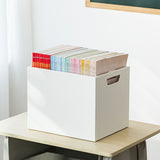 Book Storage Box with Dual Side Handles Stackable 50kg Load Bearing Multifunctional Use File Storage Bins Without Wheel
