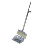 Broom Dustpan Set Cleaning Tool Dust Pan Long Handle Broom Brush Kit for Home Bedroom Gray