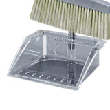 Broom Dustpan Set Cleaning Tool Dust Pan Long Handle Broom Brush Kit for Home Bedroom Gray