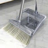 Broom Dustpan Set Cleaning Tool Dust Pan Long Handle Broom Brush Kit for Home Bedroom Gray