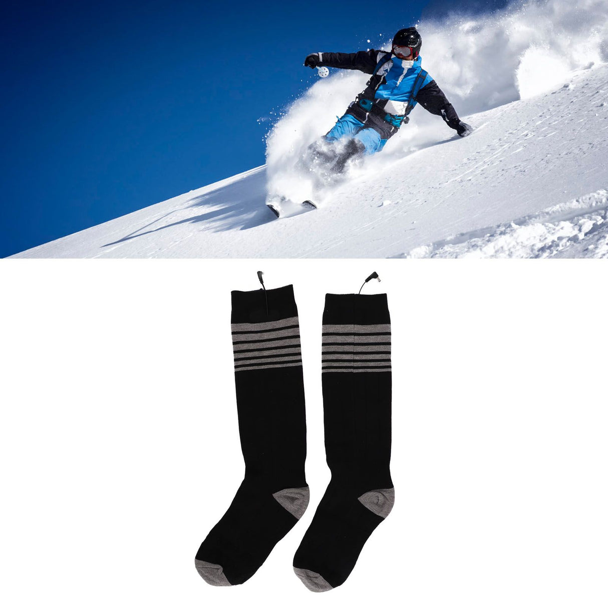 Electric Heated Socks for Men Women Battery Heated Socks with 3 Heat Settings for Hunting Hiking Camping Black