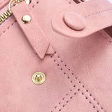 Women Wallet PU Leather Short Small Size Multiple Slots Card Holder Coin Purse for Daily Life Pink - Low Angle