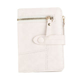 Women Wallet PU Leather Short Small Size Multiple Slots Card Holder Coin Purse for Daily Life White