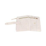 Women Wallet PU Leather Short Small Size Multiple Slots Card Holder Coin Purse for Daily Life White - Side View