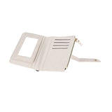 Women Wallet PU Leather Short Small Size Multiple Slots Card Holder Coin Purse for Daily Life White - 45-Degree Angle