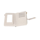 Women Wallet PU Leather Short Small Size Multiple Slots Card Holder Coin Purse for Daily Life White - Close-Up Angle