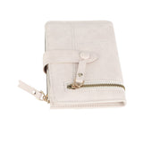 Women Wallet PU Leather Short Small Size Multiple Slots Card Holder Coin Purse for Daily Life White - Low Angle