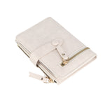 Women Wallet PU Leather Short Small Size Multiple Slots Card Holder Coin Purse for Daily Life White