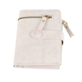Women Wallet PU Leather Short Small Size Multiple Slots Card Holder Coin Purse for Daily Life White