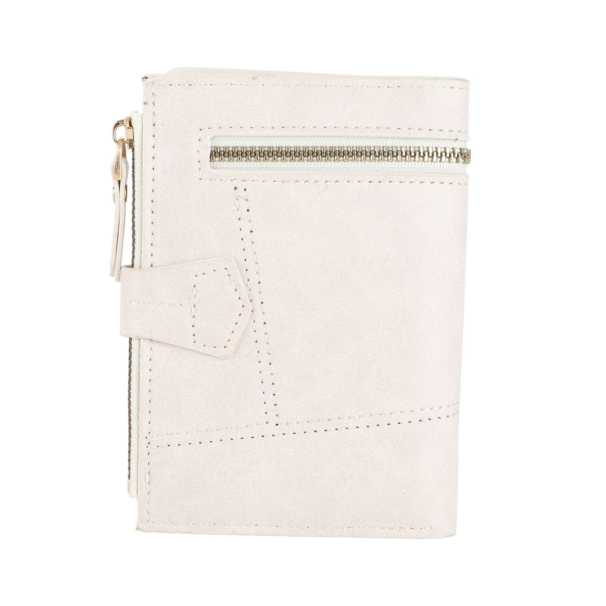 Women Wallet PU Leather Short Small Size Multiple Slots Card Holder Coin Purse for Daily Life White