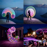 35 Inch LED Hoop RGB Auto Color Changing Dance Exercise Light Up Hoop Fitness Equipment for Kids Adults Beginners - Extra Image
