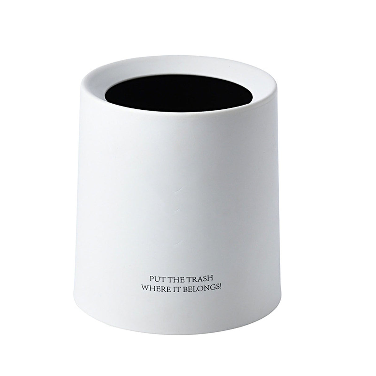 Desktop Trash Can Animal Pattern Cute Portable Mini Waste Basket for Study Office 1.5L White